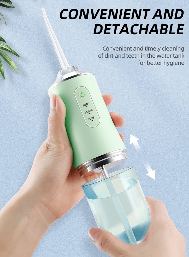 خيط تنظيف الأسنان المائي اللاسلكي المحمول بثلاثة أوضاع (ضعيف، قوي، نبضي) - جهاز ري فموي قابل لإعادة الشحن للسفر، ولتقويم الأسنان، وللعناية باللثة - Image 3